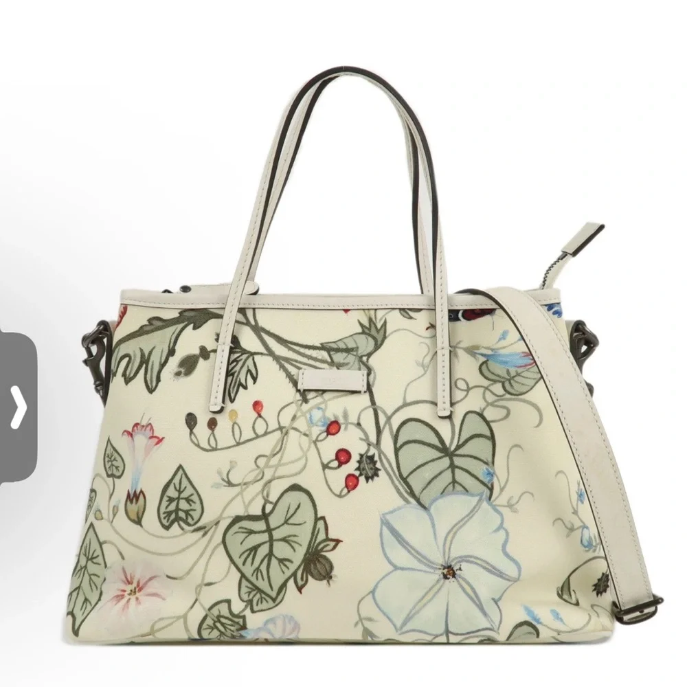 Gucci Cream Floral 2 way Satchel - Picture 10 of 10